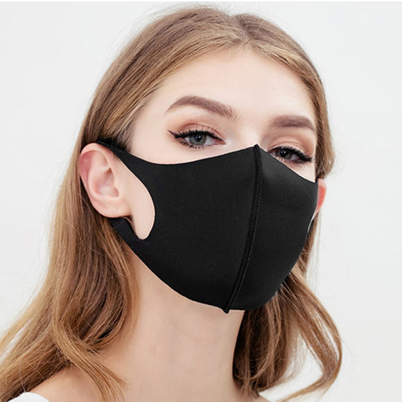 Black nano fiber sponge dust and haze mask Ergonomic cut on nose and ear loop adjustable buckle Face Mask Washable reusable