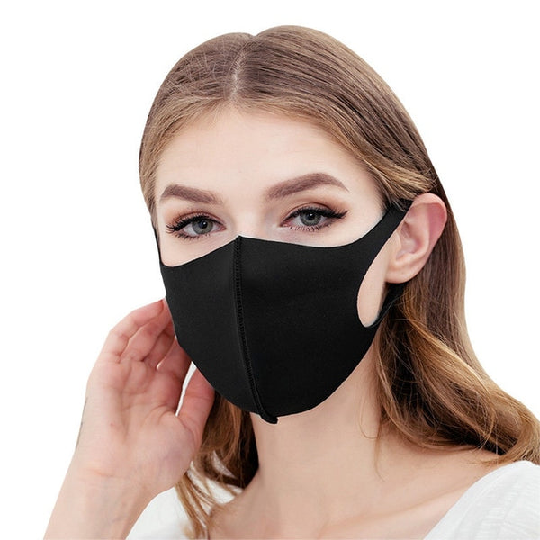 Black nano fiber sponge dust and haze mask Ergonomic cut on nose and ear loop adjustable buckle Face Mask Washable reusable