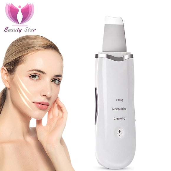 Beauty Star Ultrasonic Face Cleaning  Skin Scrubber Facial Cleaner Skin Peeling  Blackhead Removal Pore Cleaner Face Scrubber