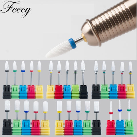 Milling Cutter For Manicure Ceramic Mill Manicure Machine Set Cutter For Pedicure Electric Nail Files Nail Drill Bit Feecy
