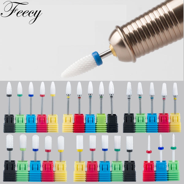 Milling Cutter For Manicure Ceramic Mill Manicure Machine Set Cutter For Pedicure Electric Nail Files Nail Drill Bit Feecy