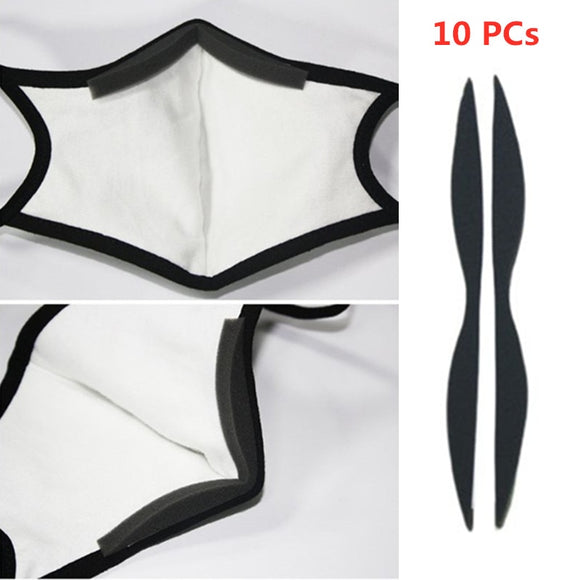 10 PCs Mouth Mask Nose Bridge Pad Comfortable Memory Foam Sponge Protection Strip With Double-Sided Adhesive Tape